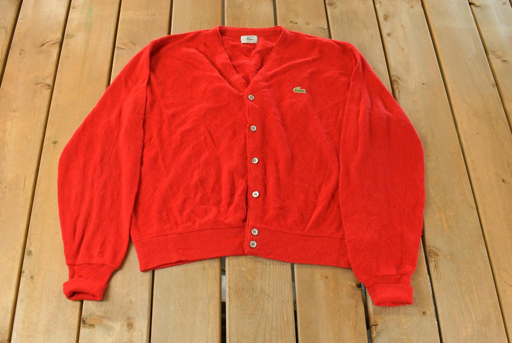 Vintage 1980s Izod Lacoste Knit Cardigan Sweater Men's Large