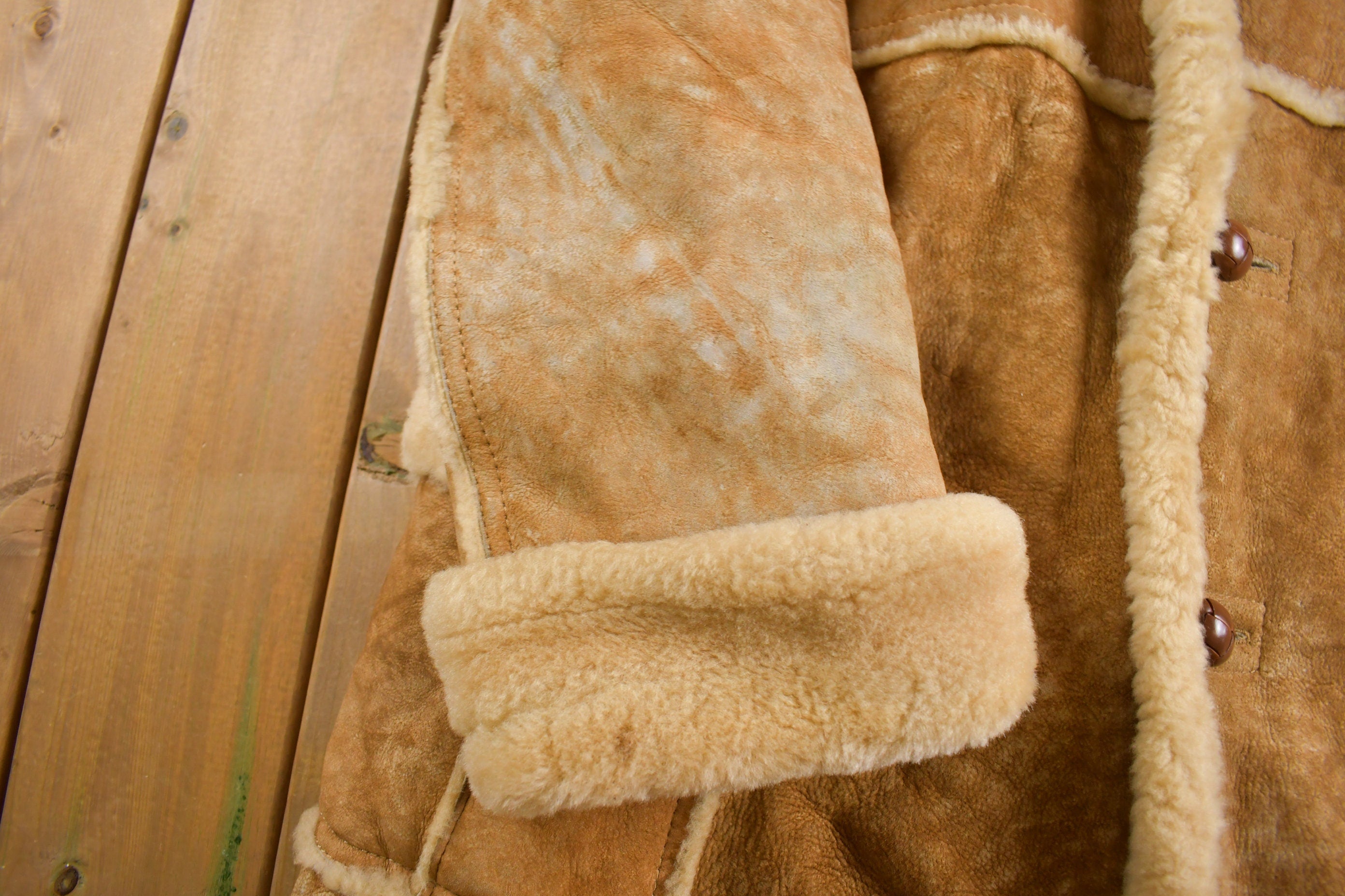 Vintage 1980s Shearling Leather Jacket