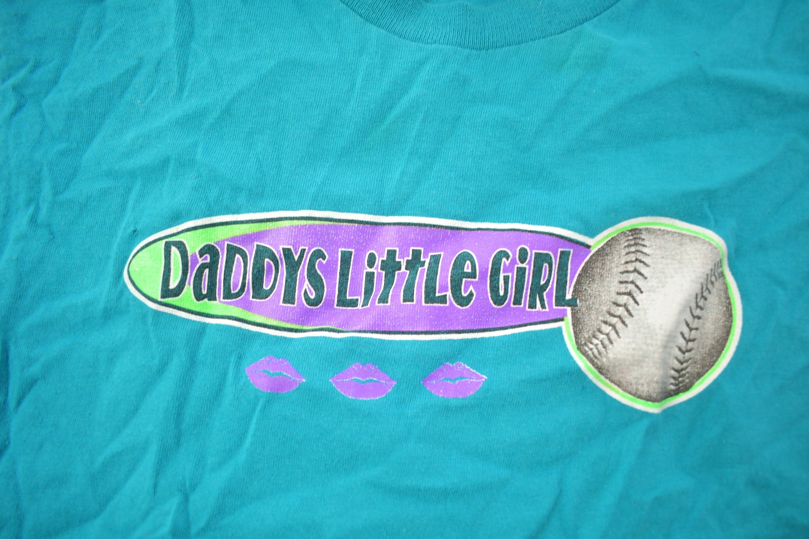 Vintage 1990s Father Daughter Baseball Graphic T Shirt