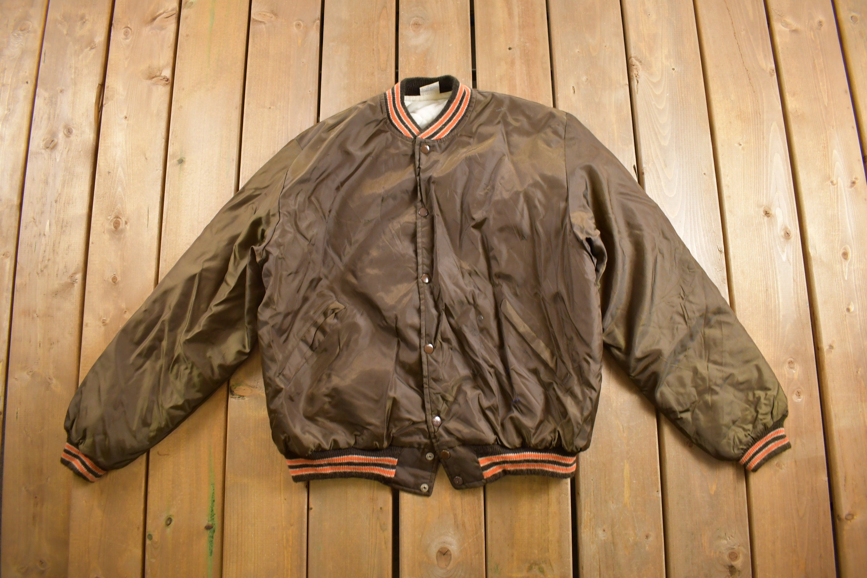 Vintage 1980s Shepard Astros Birdie Satin Bomber Jacket