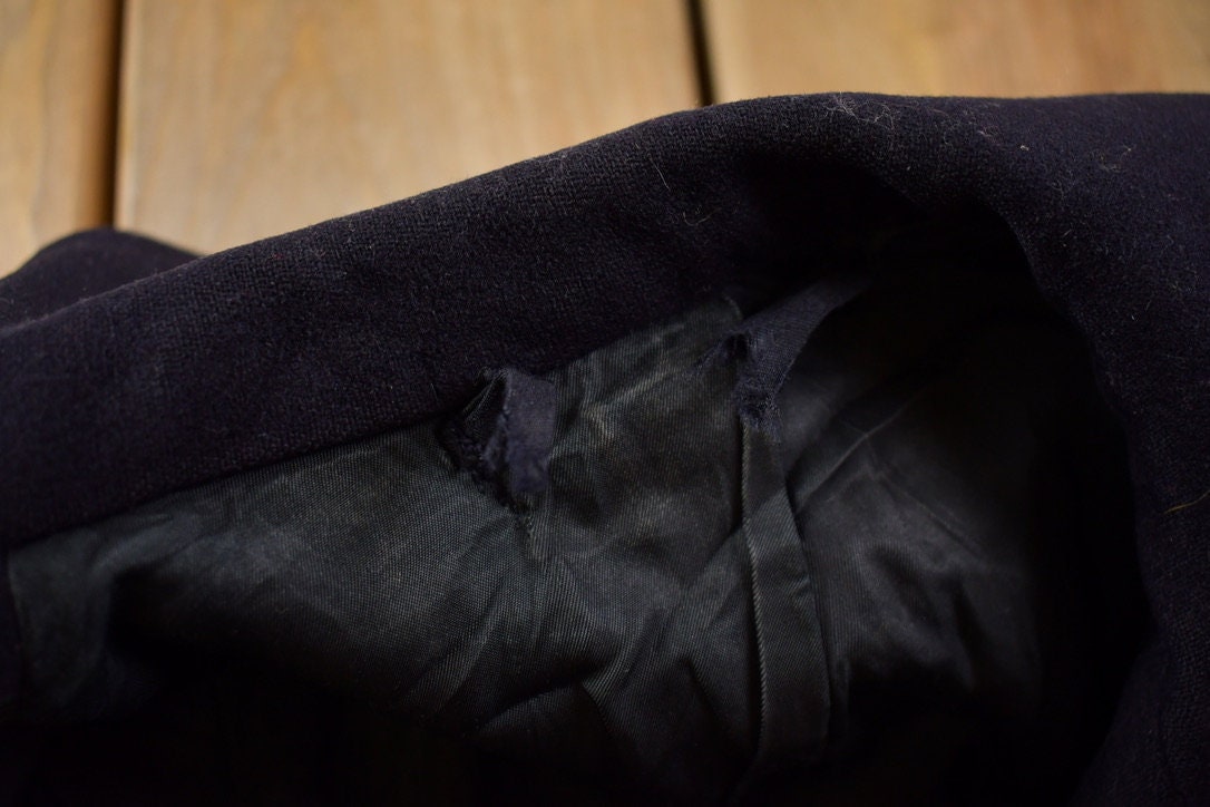 1960s Vintage Navy 100% Wool Button Up Jacket