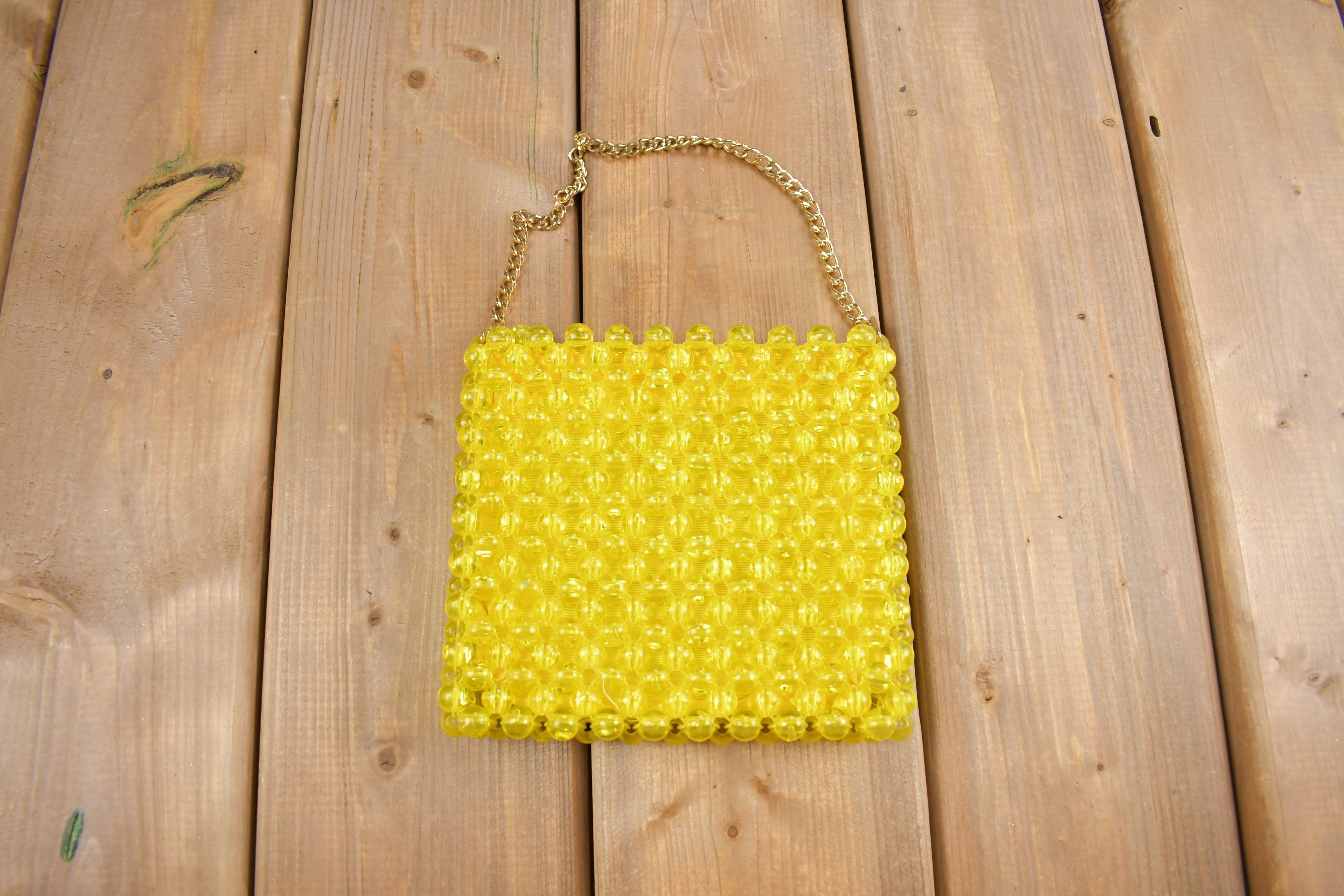 Vintage 1990s Neon Beaded Mini Hand Bag