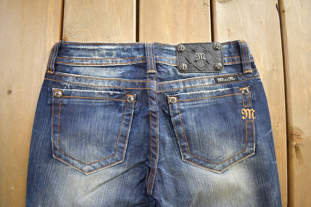 Vintage Y2K Miss Me Low Rise Jeans Boot Cut Low Rise Jeans Size 26x33