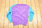 Vintage 1990s Koret Sport AOP Golfing Abstract Knit Cardigan Sweater Women's M