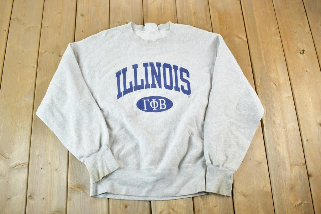 Vintage 1990s Illinois Souvenir Lee Crossgrain Crewneck Sweatshirt Made In USA  90s Crewneck  Souvenir Sweater  Streetwear  Travel