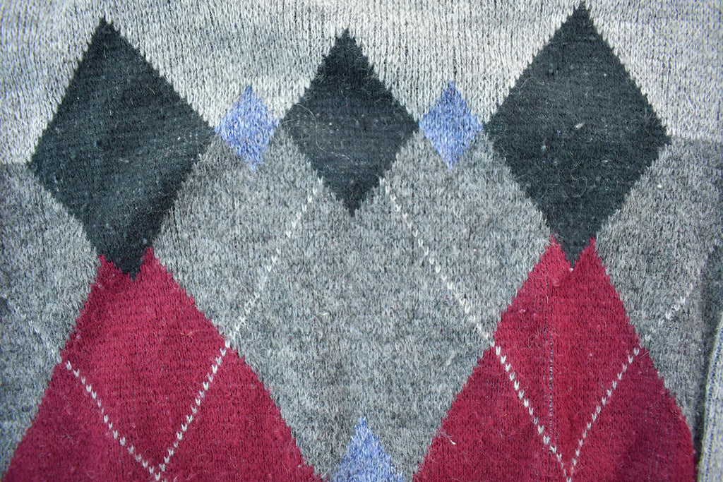 Vintage 1990s London Fog Knit V-Neck Sweater / 90s Crewneck