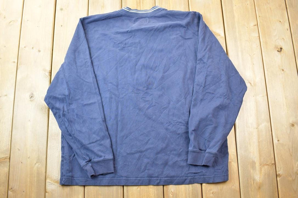 Vintage 1990s Eddie Bauer V Neck Sweatshirt  90s Crewneck  Made In USA  Streetwear  Embroidered