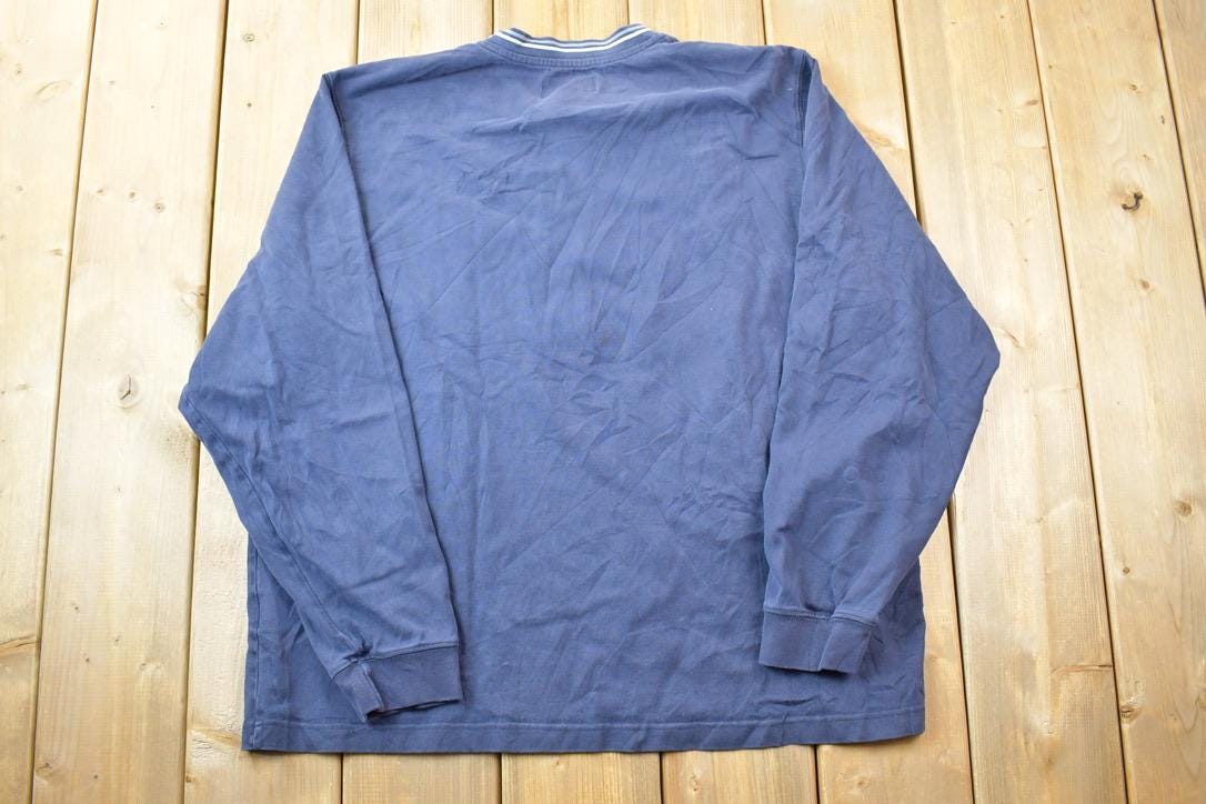 Vintage 1990s Eddie Bauer V Neck Sweatshirt  90s Crewneck  Made In USA  Streetwear  Embroidered