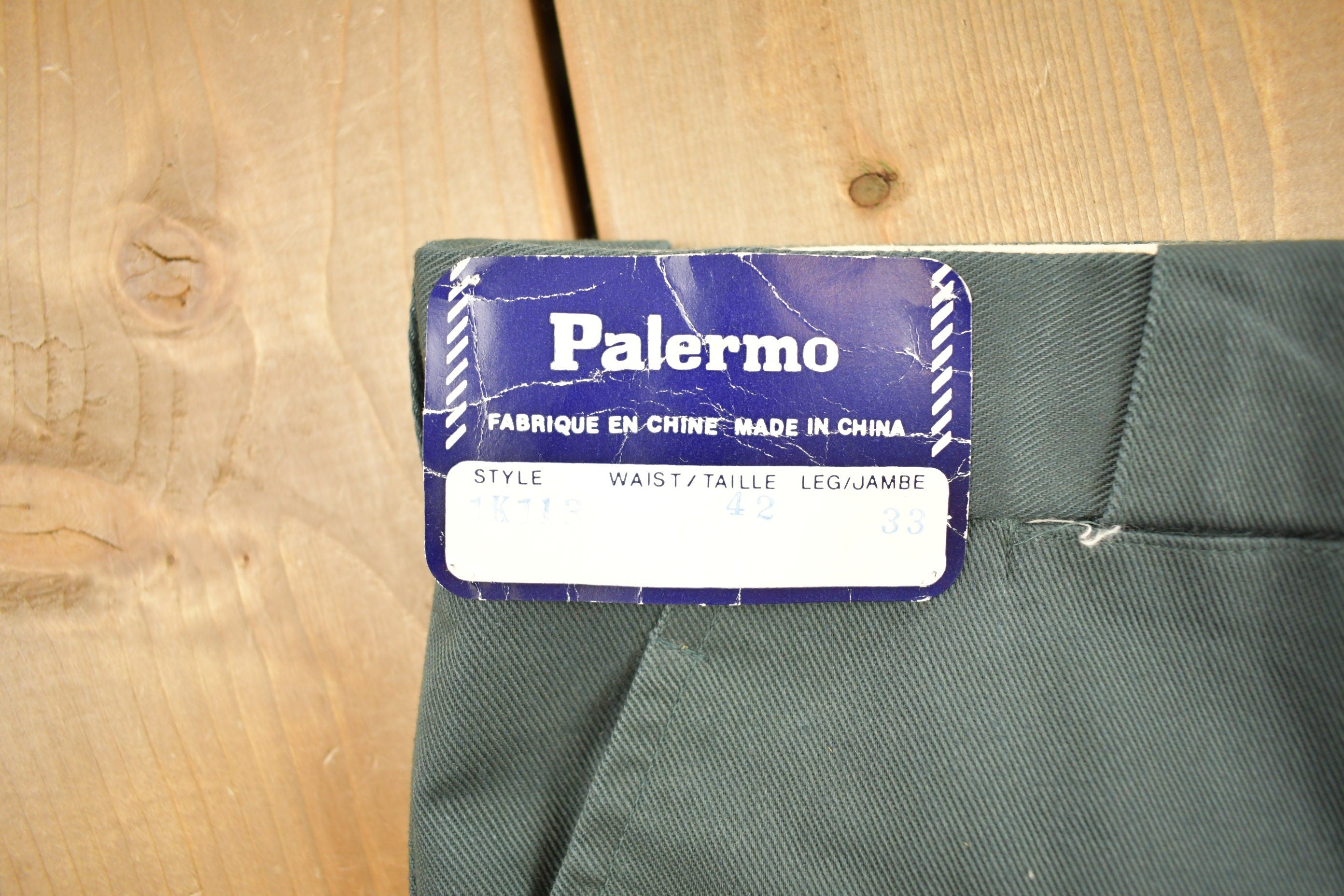 Vintage 1990s Grey Palermo Work Pants Trousers Size 33 x 30