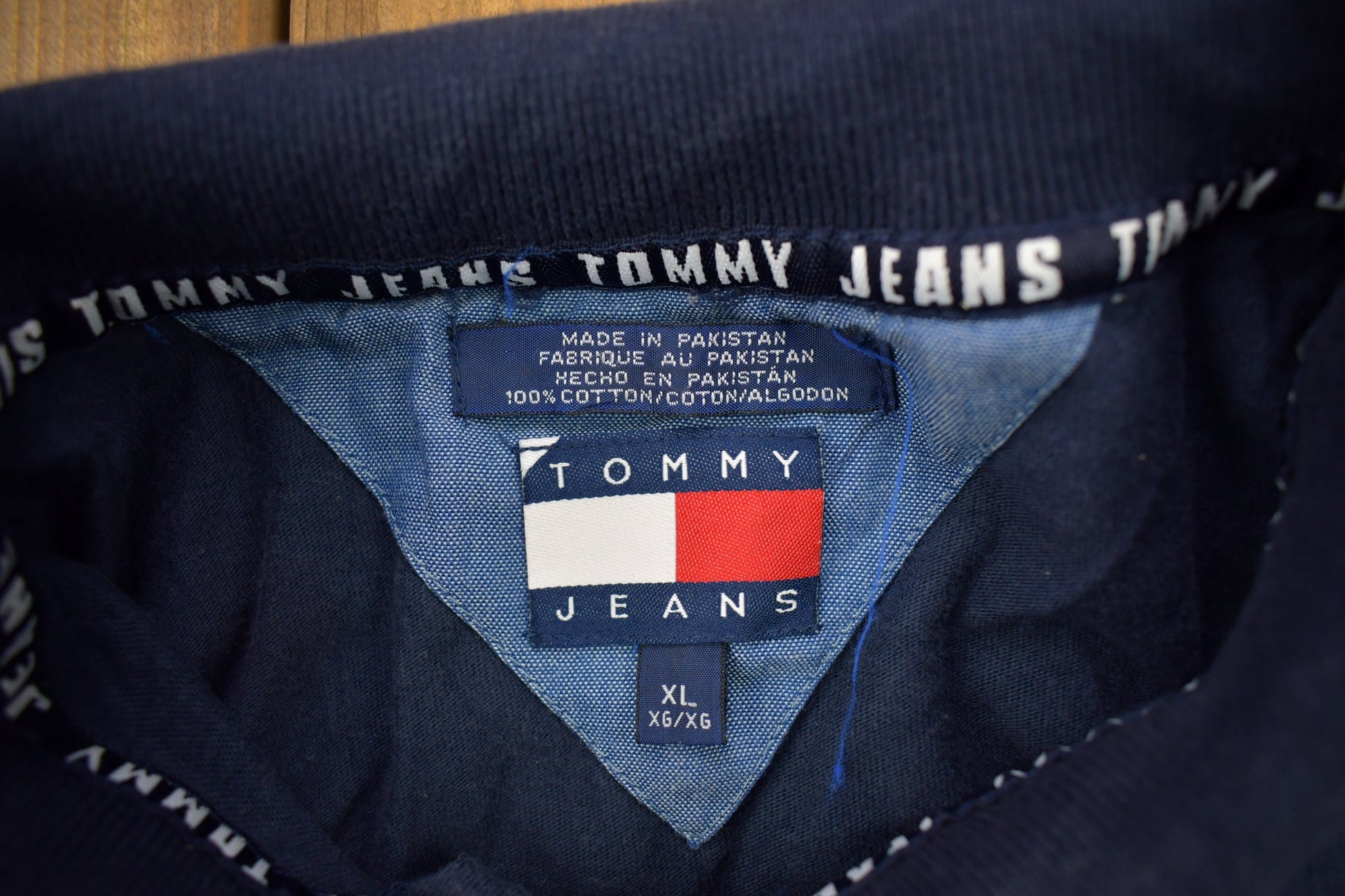 Vintage 1990s Tommy Hilfiger Tommy Jeans Color Block Quarter Zip Polo Shirt