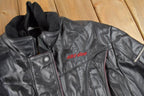 Vintage 1990s Ski Doo Sno Gear Genuine Leather Snowmobile Racing Jacket Made In Canada Size Women's Medium