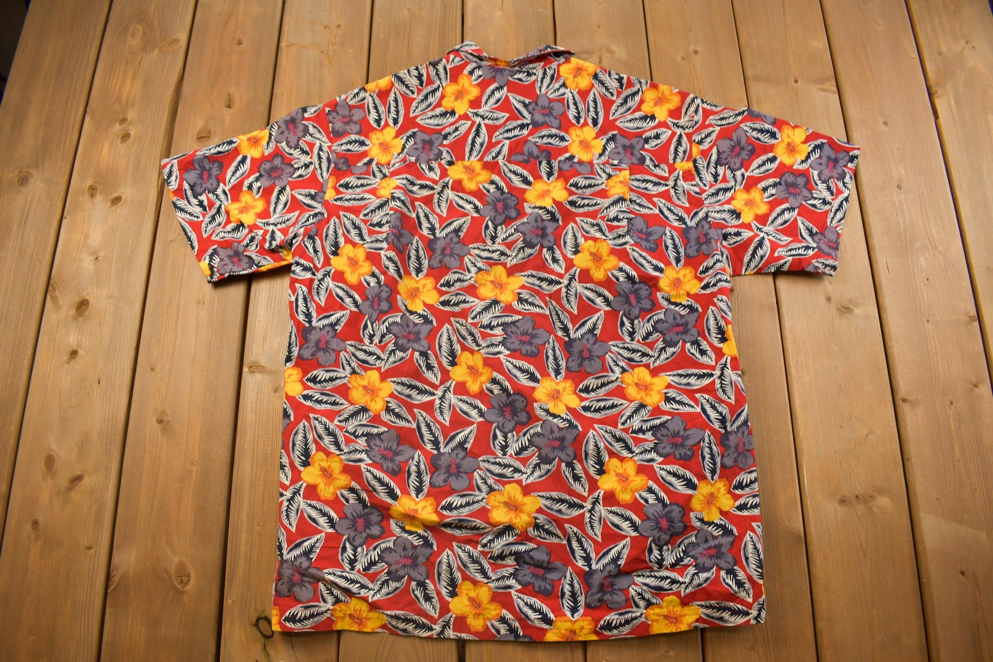 Vintage 1990s Chaps Ralph Lauren Floral All Over Print Button Up Shirt Black Label