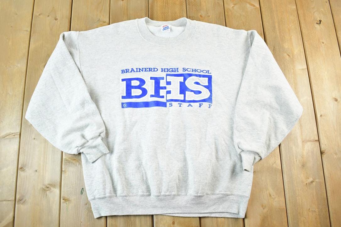 Vintage 1990s Brained High School Staff Crewneck Sweatshirt Mens XL