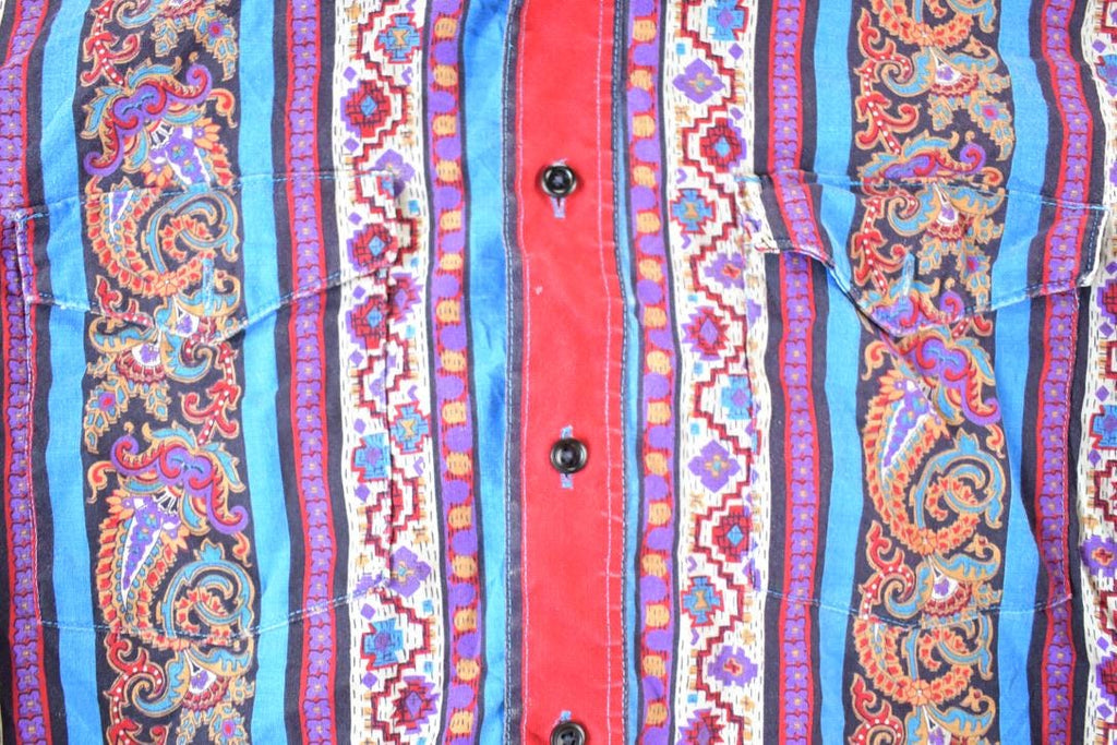 Vintage 1990s Wrangler Cowboy Cut Western Button Up Shirt Men's L