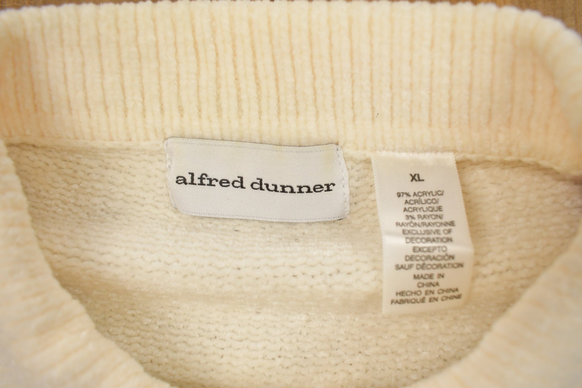 Vintage 1990s Alfred Dunner Zip Up Knitted Sweater /