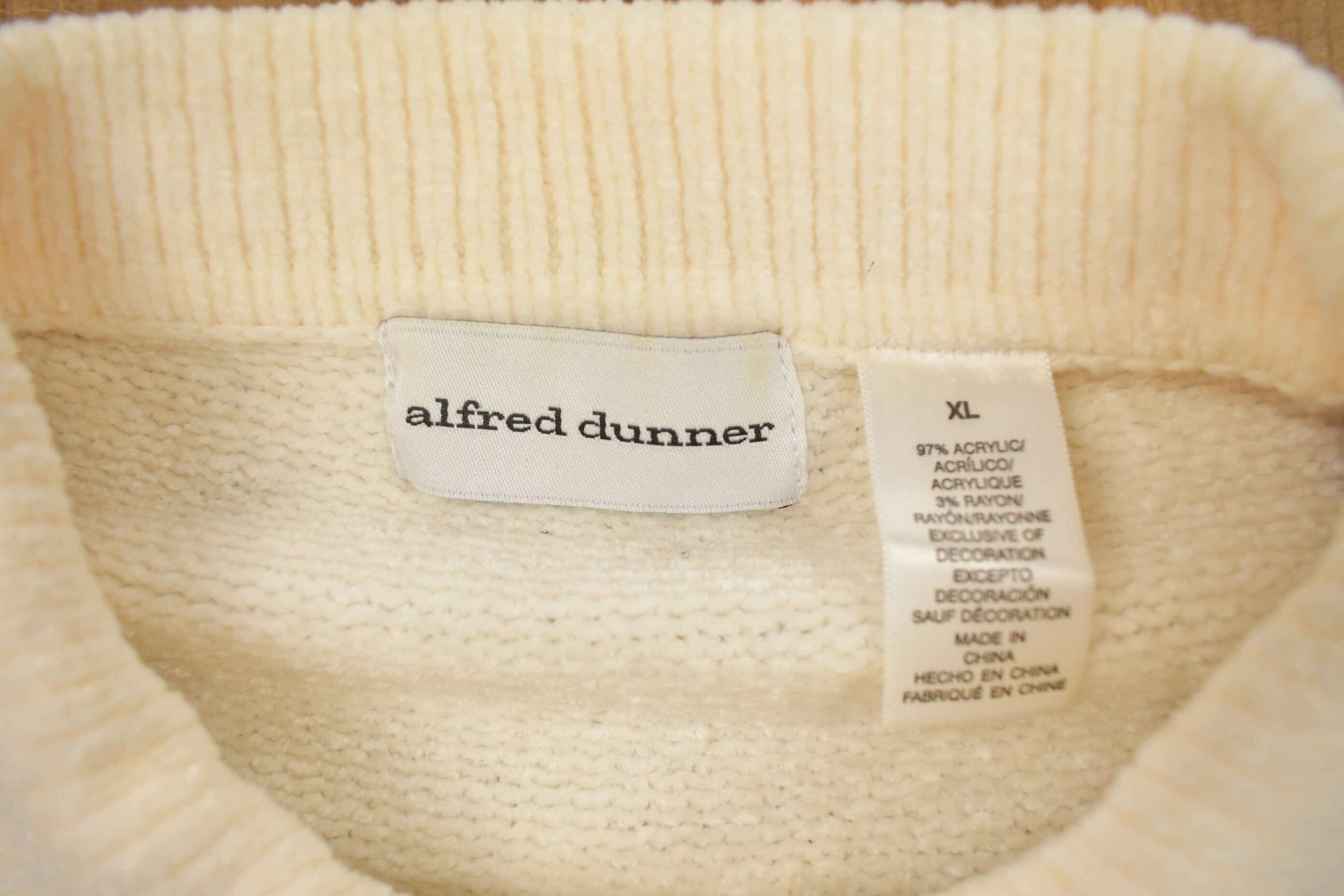 Vintage 1990s Alfred Dunner Zip Up Knitted Sweater