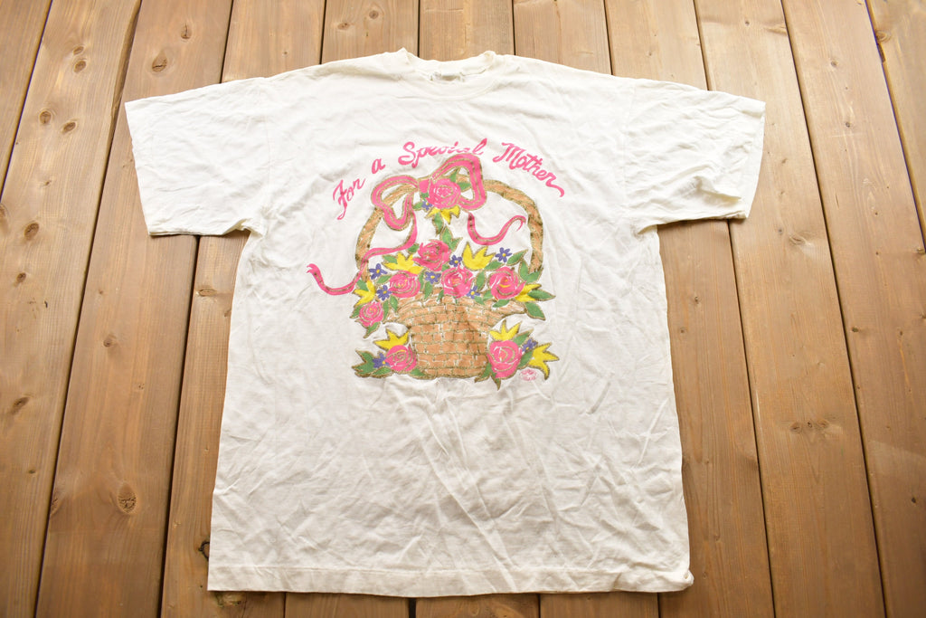 Vintage 1990s For A Special Mother Flower Basket Graphic T Shirt