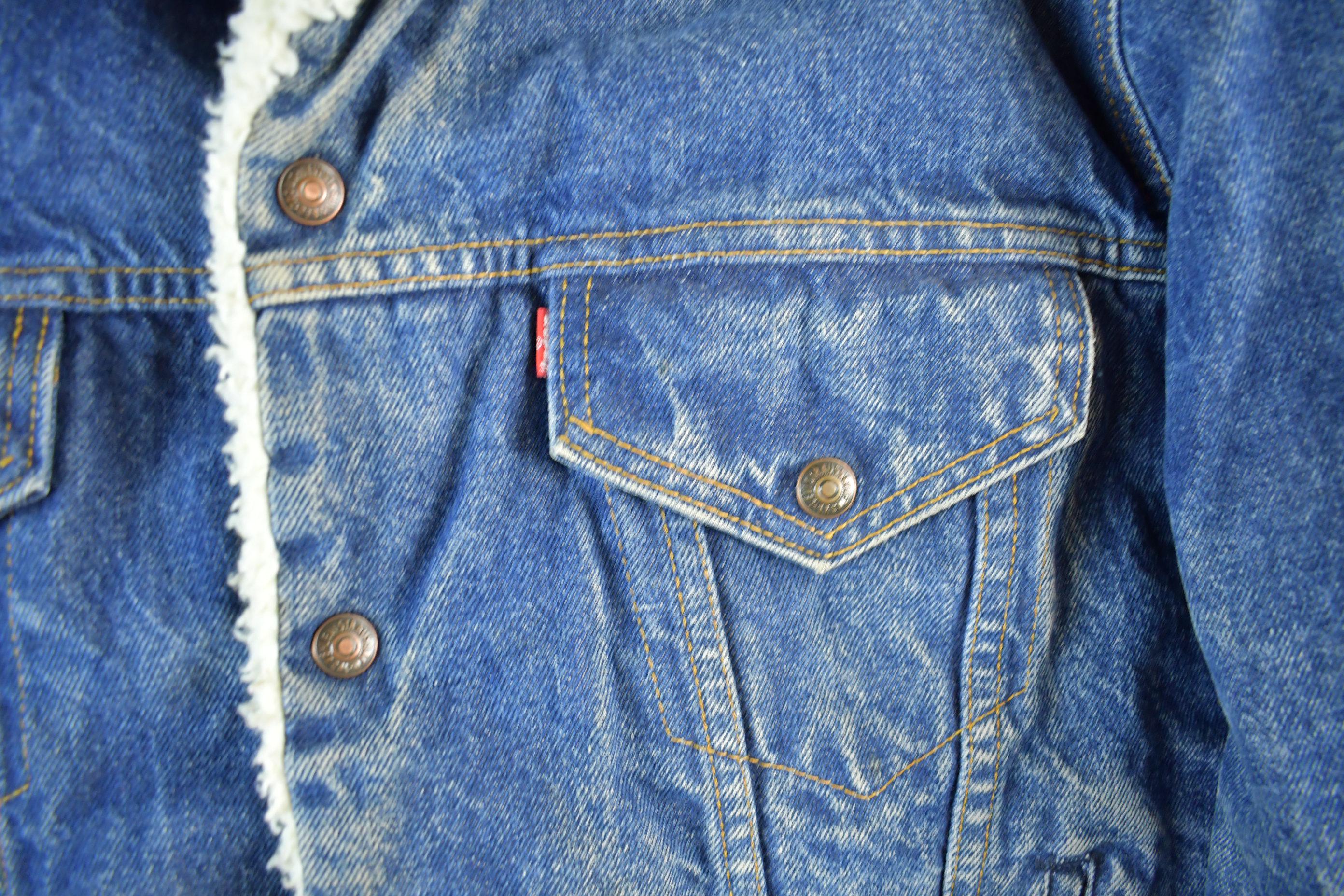 Vintage 1980s Levi's Sherpa Lined Denim Jean Jacket Men's Large