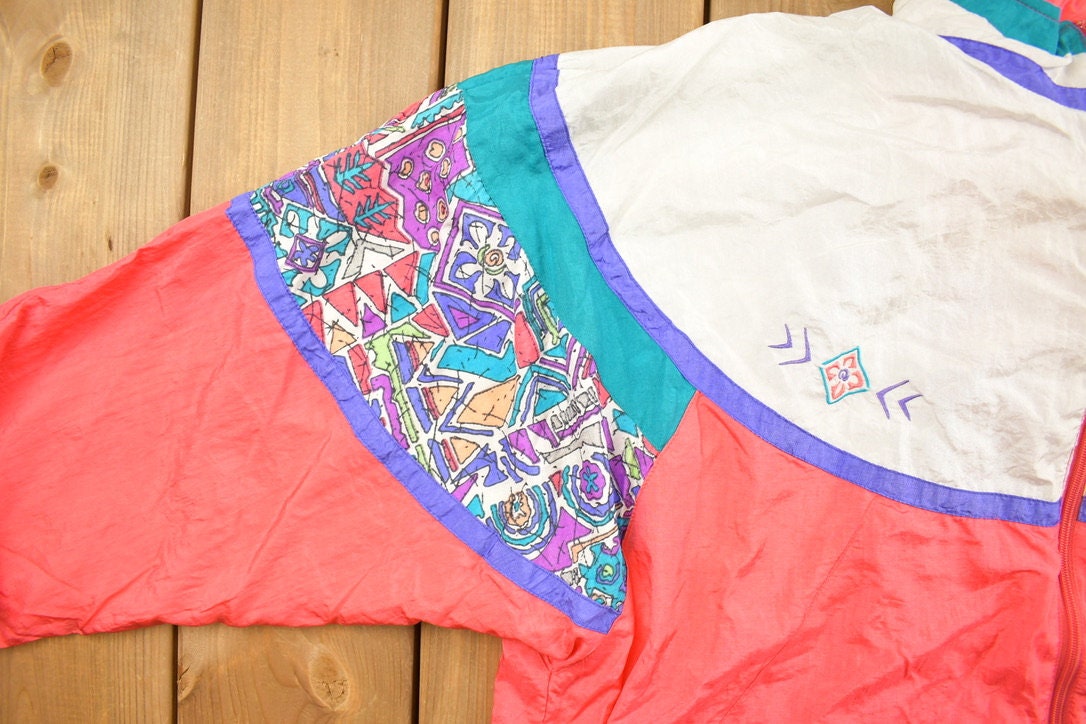 Vintage 1990s Color Block Bold Spirit Windbreaker