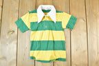 Vintage 1980s Donmoor Striped Button Up Polo Shirt Youth Small