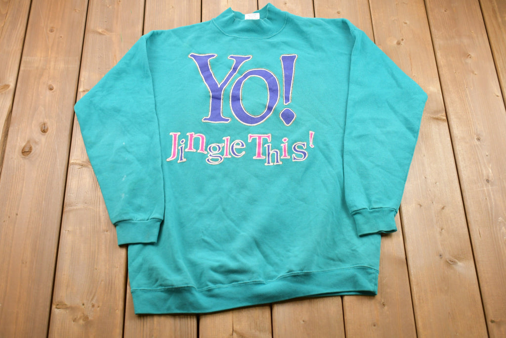 Vintage 1990s Yo! Jingle This Graphic Mockneck Sweatshirt