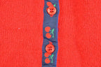 Vintage 1980s Cherry Knit Cardigan Sweater