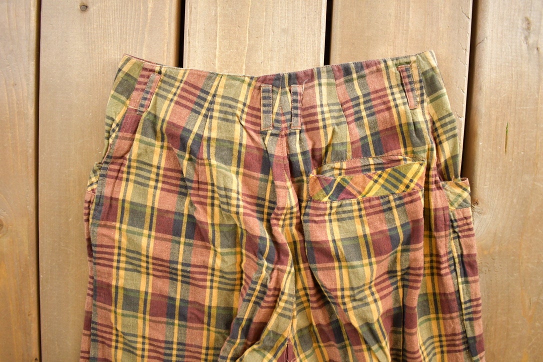 Vintage 1980s EOC By Freego Plaid Pants Size 27x27