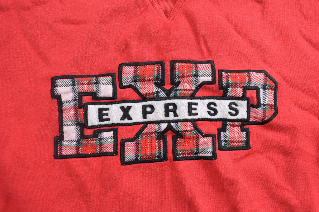 Vintage 1990s Express Plaid Graphic Crewneck Sweatshirt