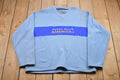 Vintage 1990s Perry Ellis American Embroidered Fleece V-Neck Sweatshirt