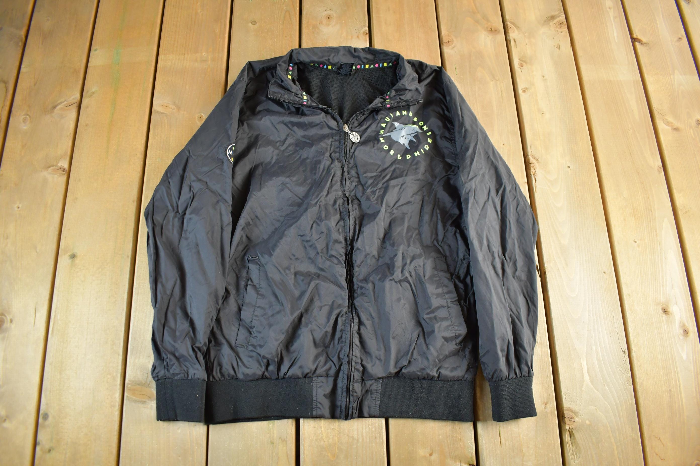 Vintage 2000s Maui & Sons Surf Windbreaker Jacket Men's Medium
