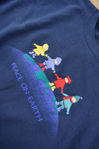 Vintage 1990s Peace On Earth Embroidered Crewneck Sweatshirt Made In USA