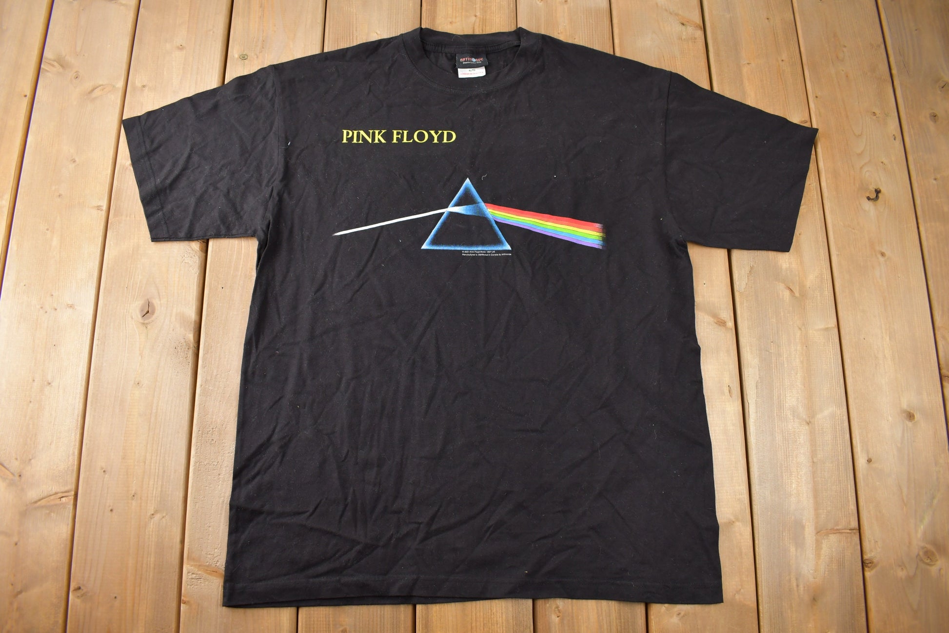 Vintage 2001 Pink Floyd Dark Side Of The Moon Graphic Band T-Shirt Size XL