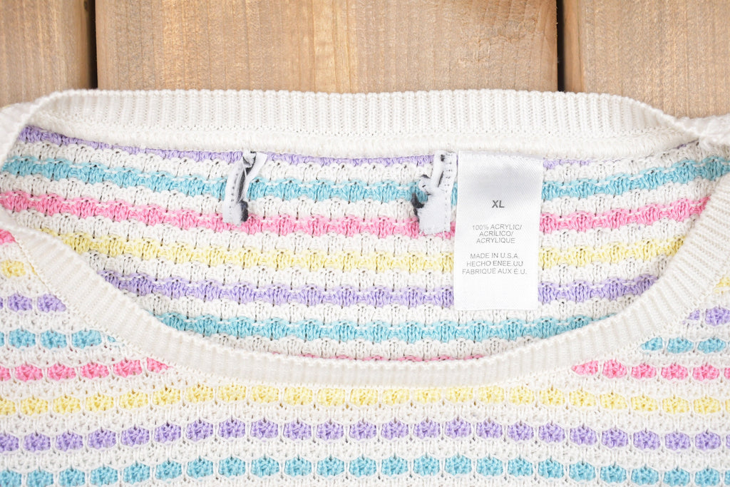 Vintage Rainbow Striped Knitted Sweater
