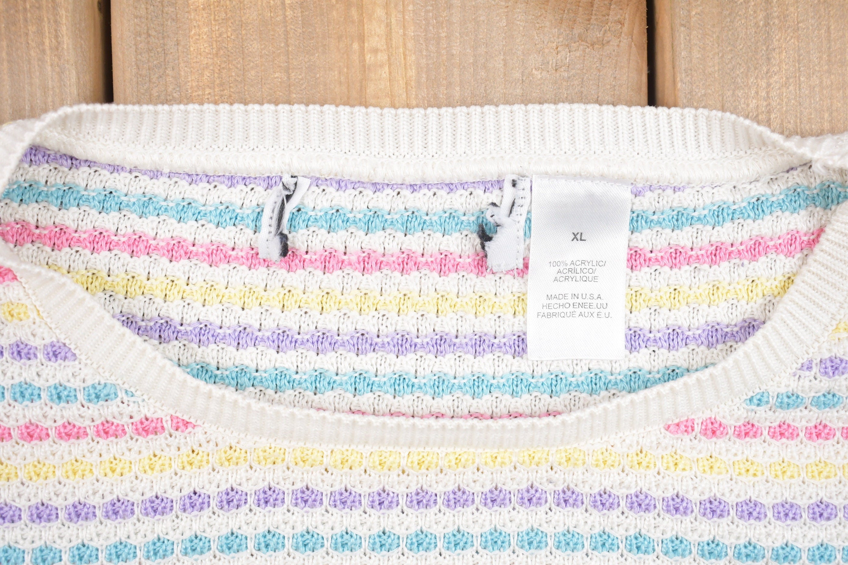 Vintage Rainbow Striped Knitted Sweater