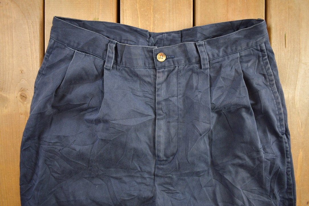 Vintage 1990s Nautica Solid Pattern Trousers Size 32 x 26.5