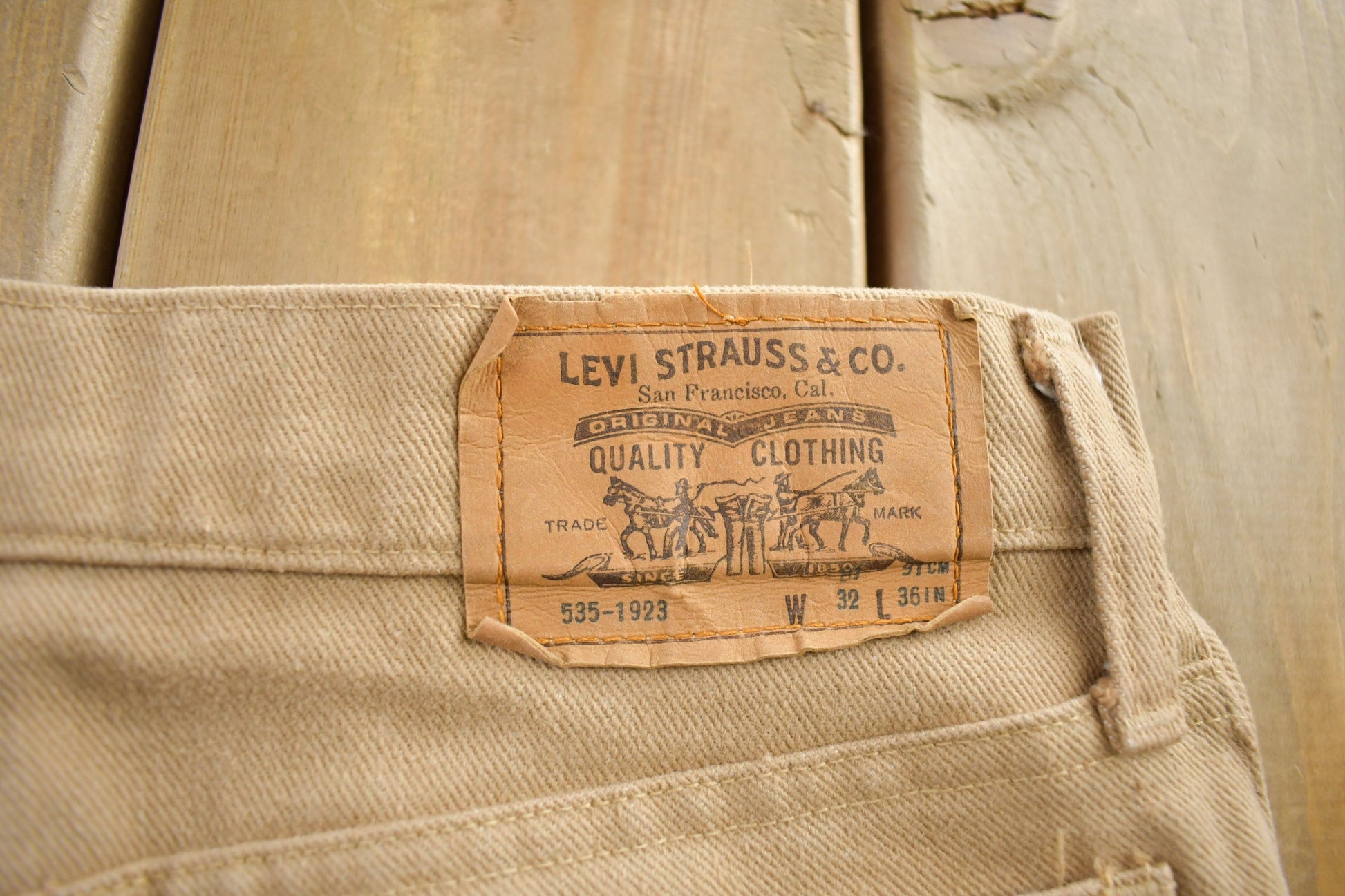 Vintage 1980s Levi's 535 Straight Leg Khaki Pants Size 32x36