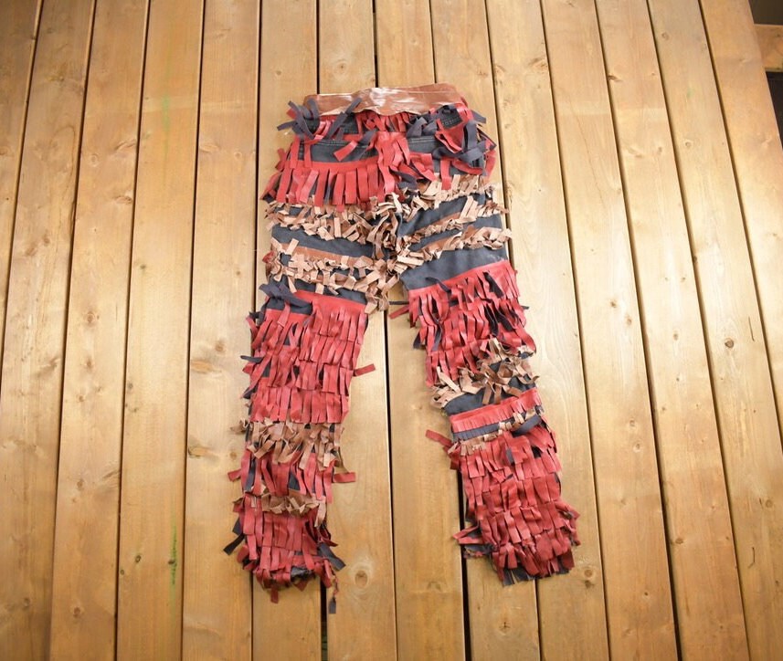 Vintage 1990s Denim Fringe Cowboy Pants Size 30x32