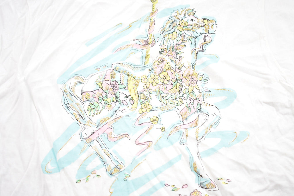Vintage 1990s Horse Merry Go Round Graphic T-Shirt
