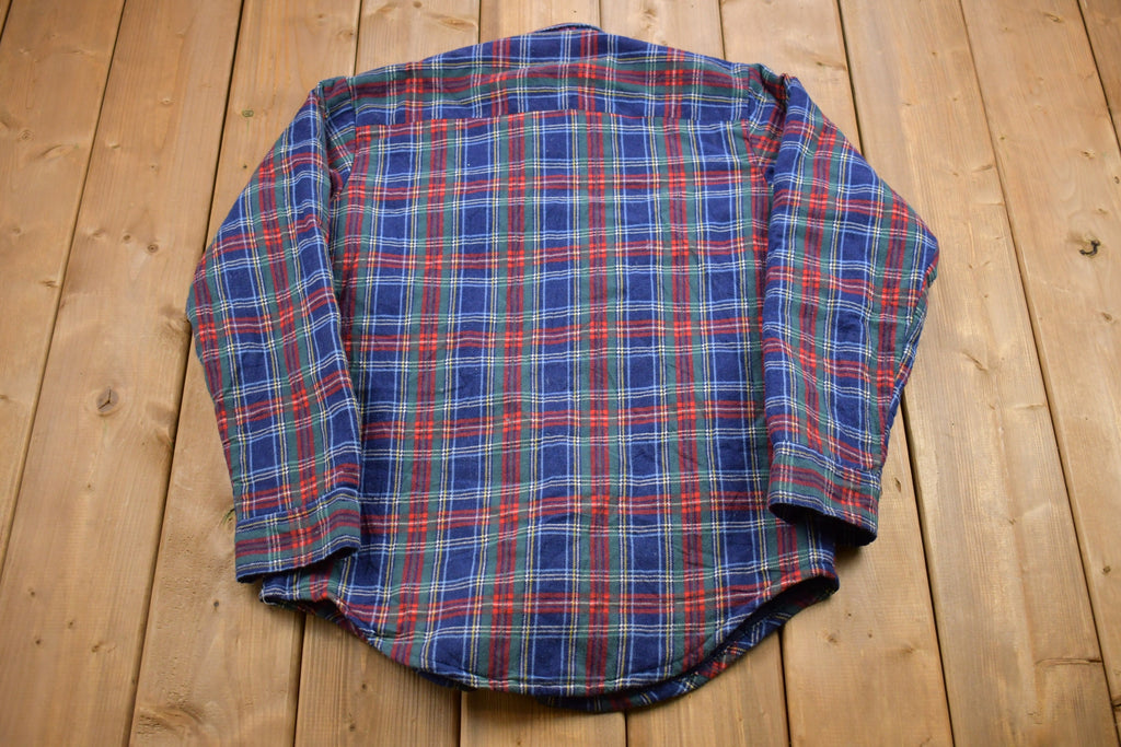 Vintage 1980s Pine Grove Quilted Plaid Button Up Shirt