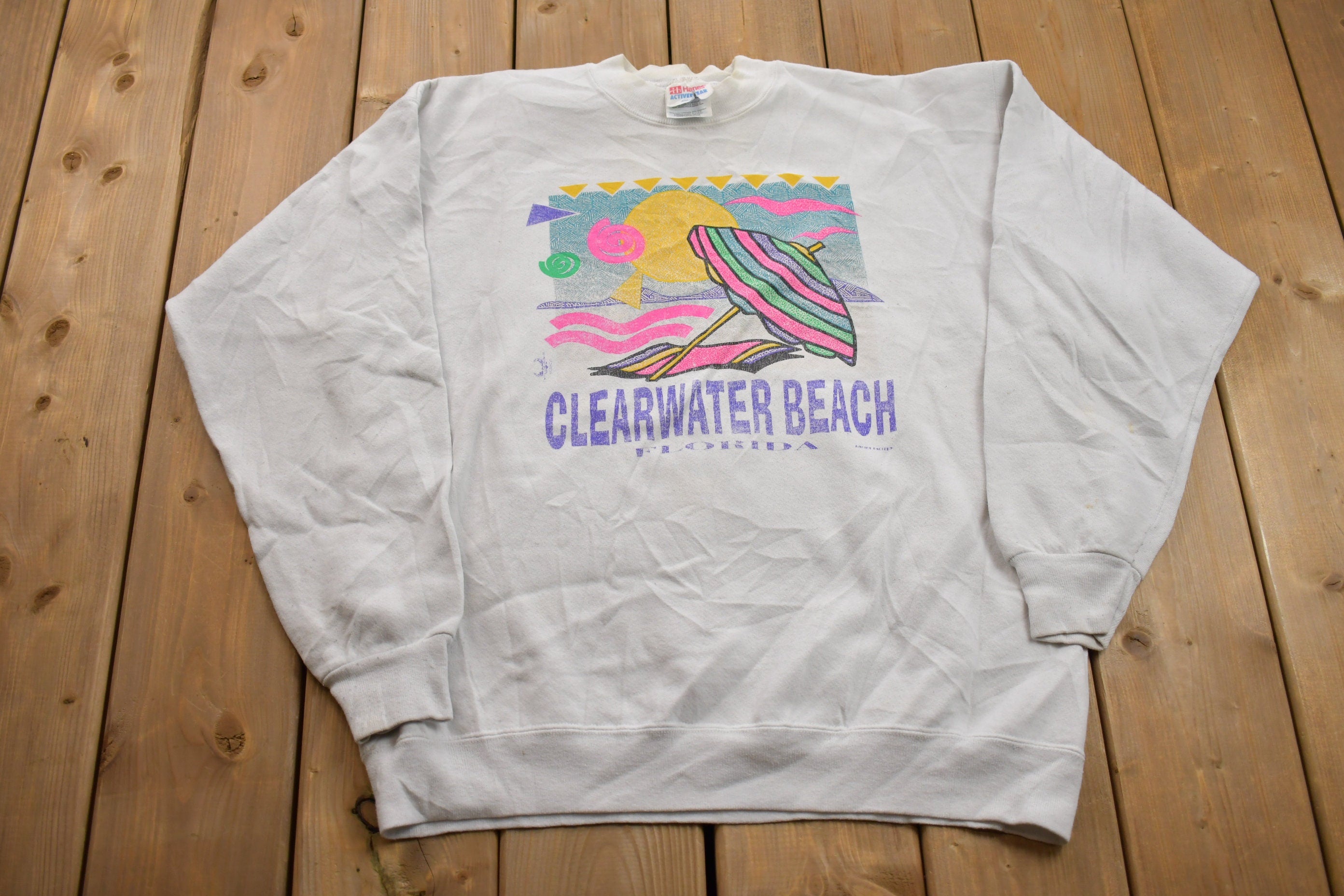 Vintage 1990s Clearwater Beach Florida Crewneck Sweatshirt