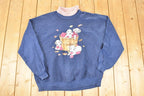Vintage 1990s Dalmatian Apple Baskets Picnic Turtleneck Sweatshirt Women's XXXL