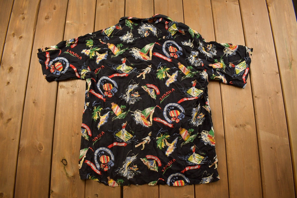 Vintage 1990s Travel Jamaica Button Up Shirt  90s Streetwear Fashion  Vacation  Travel & Tourism  Vintage Button Up  All Over Print