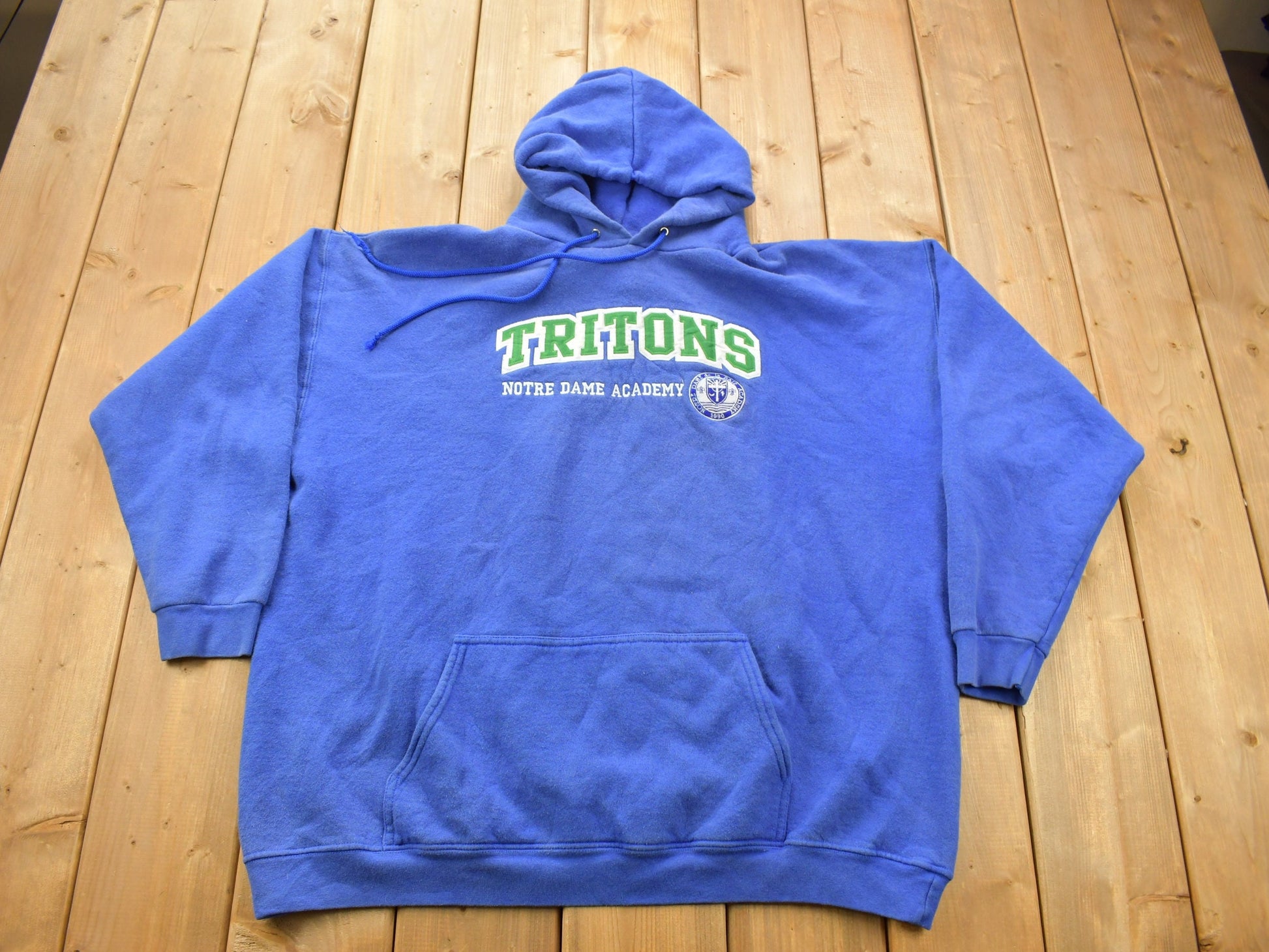 Vintage 1990 Notre Dame Academy Tritons Embroidered Hoodie