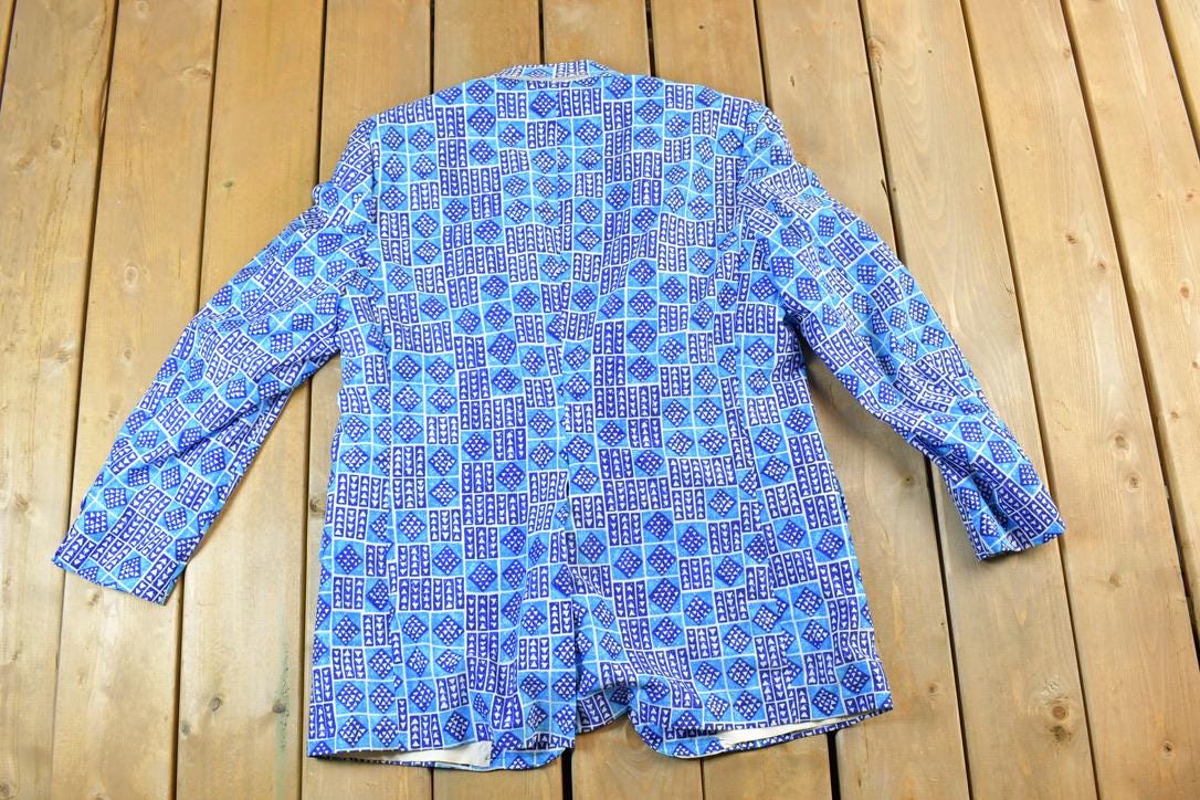 Vintage 1990s Light Abstract Print Dinner Jacket