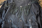 Vintage 1990s Pelle Cuir Leather Fringed Jacket