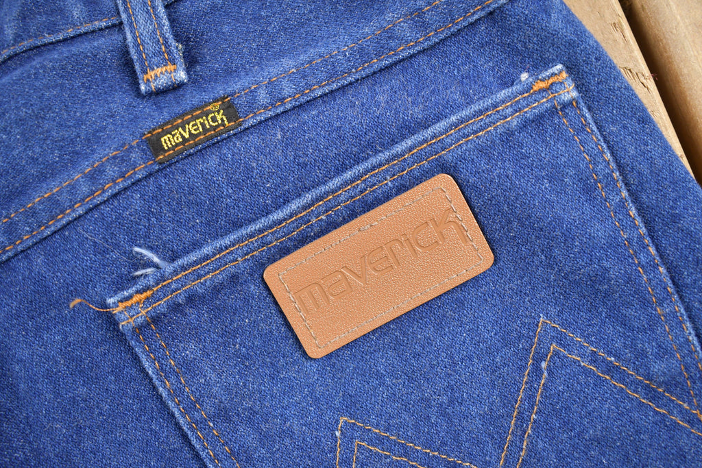 Vintage 1970s Maverick Denim Flared Jeans Size 33 x 29