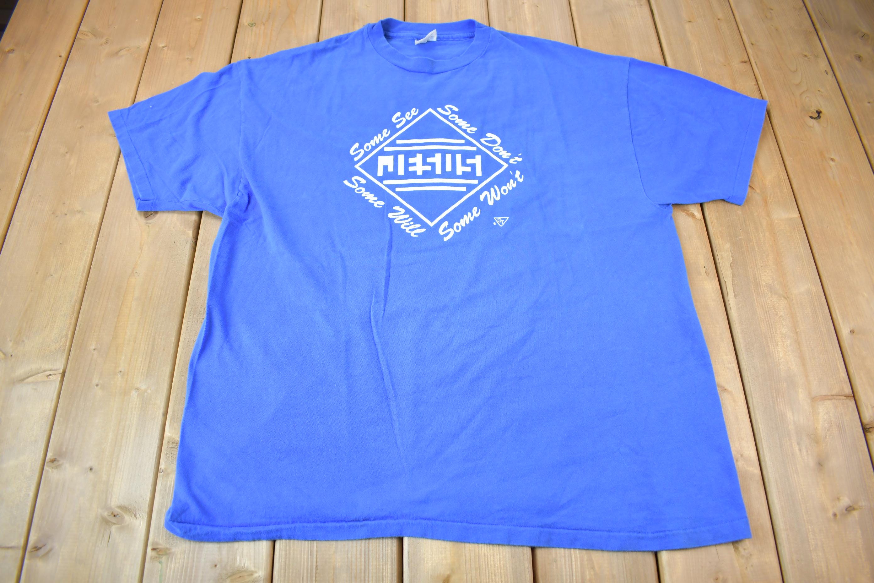 Vintage 1990s Some See Some Don't Some Will Some Won't Single Stitch Jesus Graphic T-Shirt Made In USA