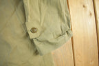 Vintage 1970s 1980s Army Military Button Down Rain Jacket Overcoat Men's Large