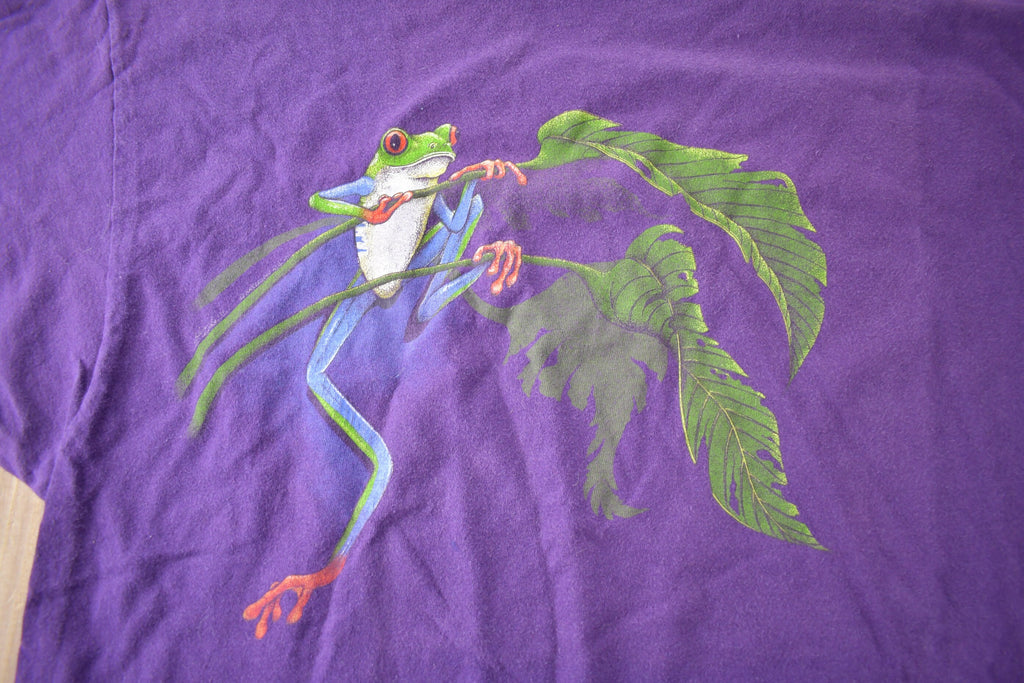 Vintage 1990s Tree Frog Theme Single Stitch Graphic T-Shirt Made In USA Size XL