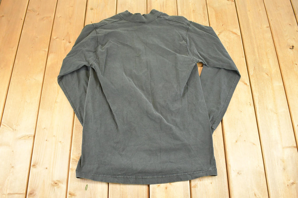 Vintage 1990s FOTL Streetwear Blank Mock Neck Shirt Men's M